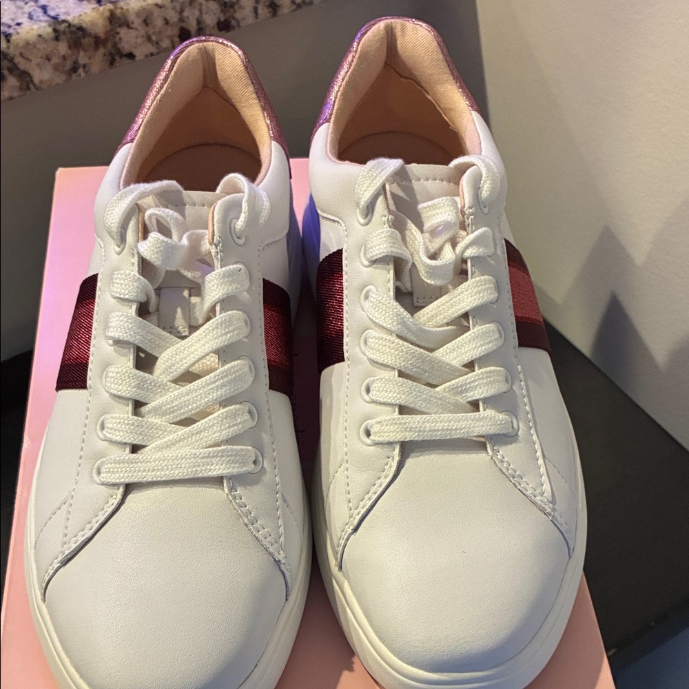 Kate Spade Elegant White and pink Women's Sneakers